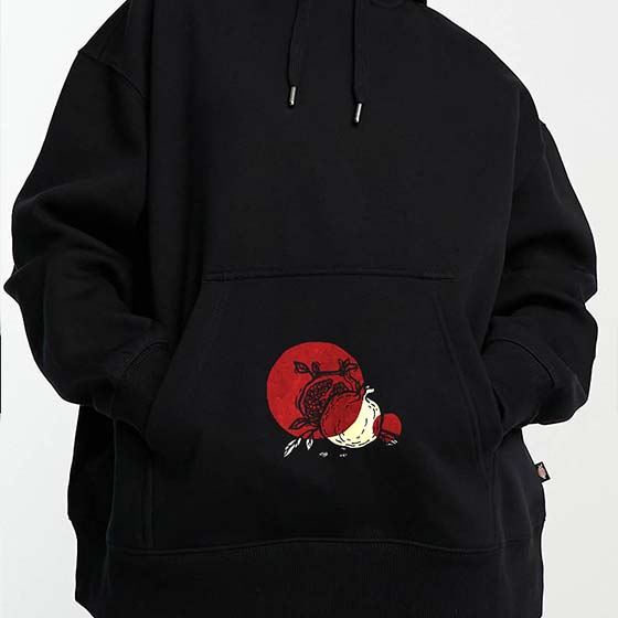 هودی قرمز یلدایی طرح انار شب یلدا 3